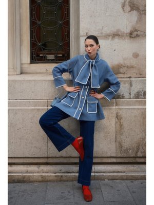 İndigo Selly Şal Yaka Ceket