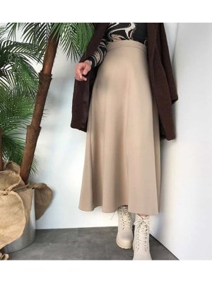 Kloş Etek | Scuba Krep Kumaş Kloş Etek | Scuba Krep Kumaş