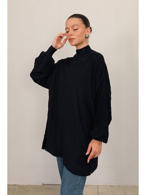 Lacivert Basic Triko Tunik