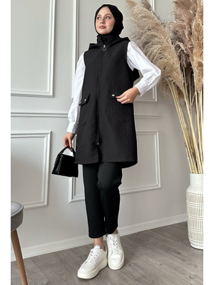 Cepli Kapitone Siyah Yelek Cepli Kapitone Siyah Yelek