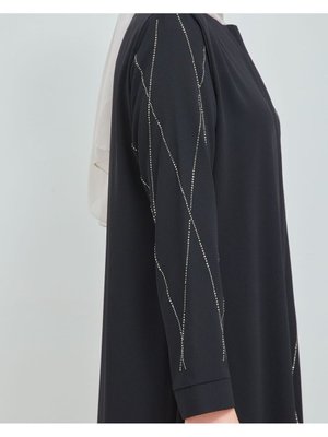 Diagonal Taşlı Buhara Keten Ferace Diagonal Taşlı Buhara Keten Ferace