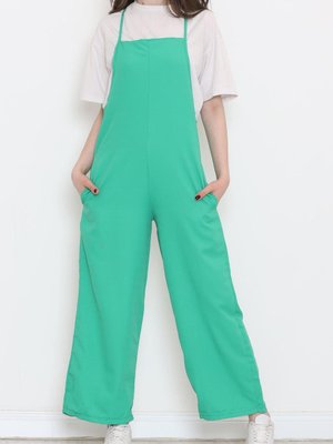 İp Askılı Tulum Yeşil İp Askılı Tulum Yeşil