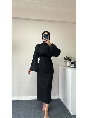 Volan Kol Kuşaklı Elbise Volan Kol Kuşaklı Elbise