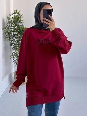 Sunday Pamuk Sweatshirt Bordo