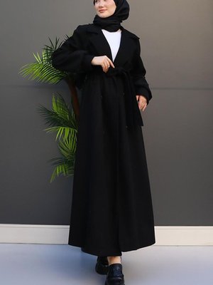 Uzun Düğmeli Kaban Siyah