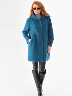 Petrol Mavisi Italyan Oversize Kapüşonlu Keçe Kaban Petrol Mavisi Italyan Oversize Kapüşonlu Keçe Kaban