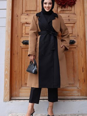 Camel Önü Garnili Trençkot Camel Önü Garnili Trençkot