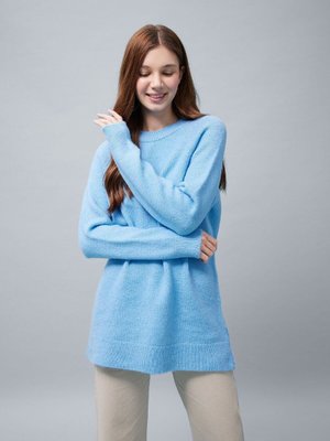 Regular Fit Bisiklet Yaka Basic Düz Triko Kazak Tunik B2709ax23wn