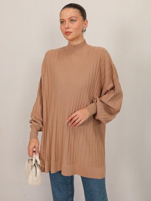 Bej Basic Triko Tunik