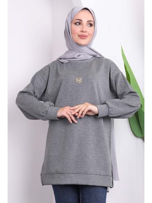 Füme Aksesuarlı Modal İki İplik Tunik