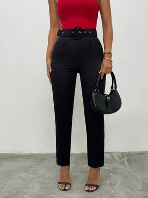 Kalın Kemerli Kumaş Pantolon