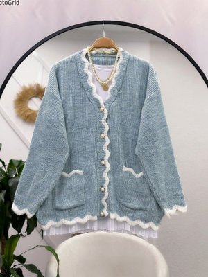 Nakış Desenli Triko Hırka