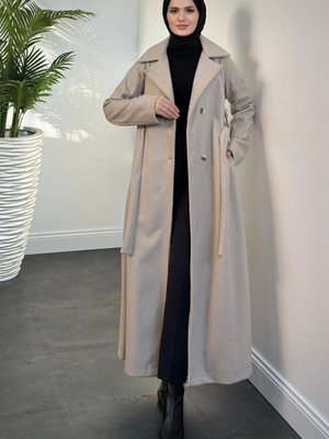 Marie Astarlı Kaşe Kaban Vizon Marie Astarlı Kaşe Kaban Vizon