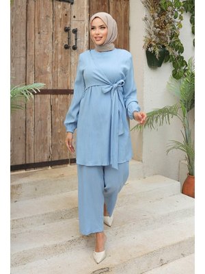 Yandan Bağlamalı Bebe Mavisi Takım Yandan Bağlamalı Bebe Mavisi Takım