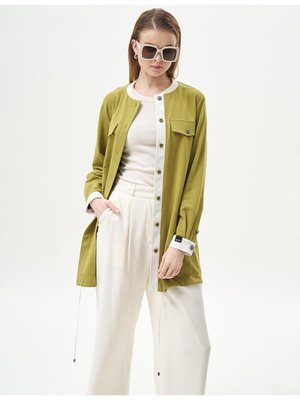 Pileli Cep Detaylı Basic Pantolon Ekru