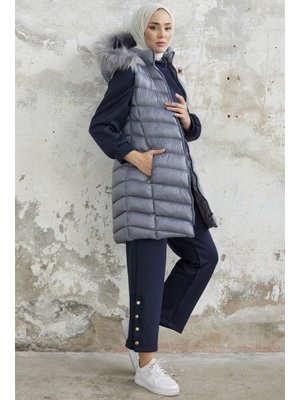 Gri Axel Kapüşonlu Şişme Yelek Gri Axel Kapüşonlu Şişme Yelek