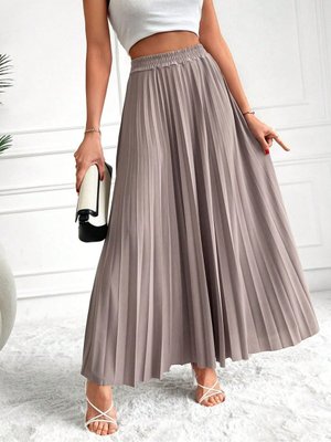 Vizon Pliseli Beli Lastikli Etek Vizon Pliseli Beli Lastikli Etek