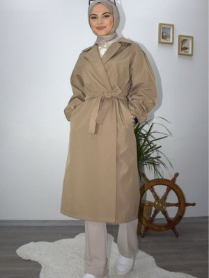 Kuşaklı Giy Çık Trençkot Kap Bej Kuşaklı Giy Çık Trençkot Kap Bej