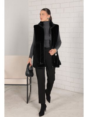 Siyah Suni Kürk Yelek