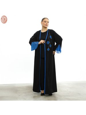 Mısır İpeği, Özel El İşi İşlemeli Geniş Kalıp Abaya