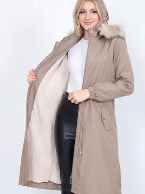 Trenç Bondig Su İtici İçi Kıvırcıklı Peluşlu