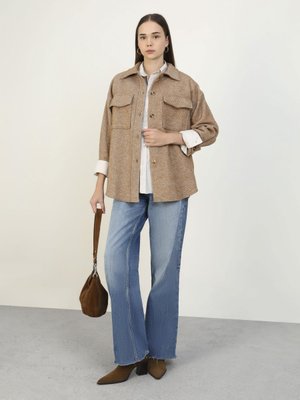 Cepli Ceket Camel Çizgili