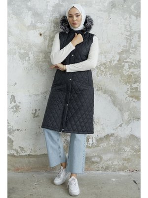 Siyah Volie Kapitone Cepli Yelek Siyah Volie Kapitone Cepli Yelek