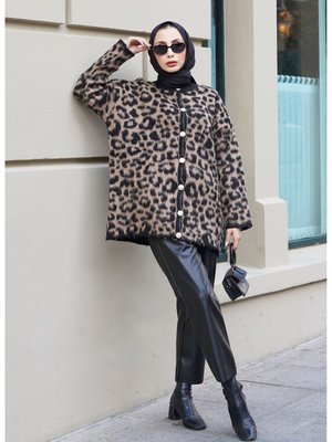 Hırka Leopar Desenli