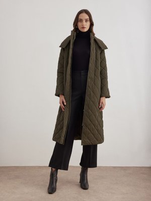 Kapüşonlu Kapitone Uzun Mont