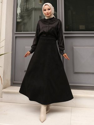 Siyah Süet Etek