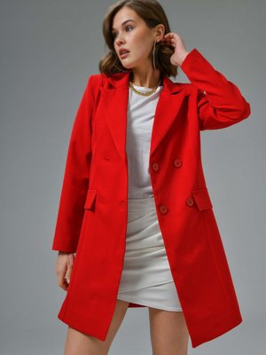 Kırmızı Düğme Detaylı Business Ceket
