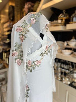 Nakışlı Namaz Elbisesi Mevlüt Örtüsü Set