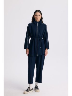 Lacivert Marc Fermuarlı Basic Takım