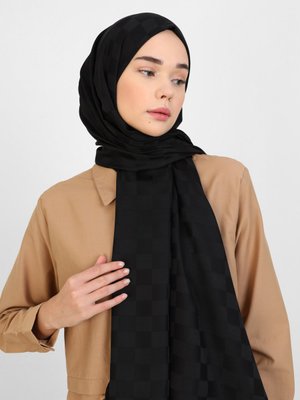 Siyah Diamond Dama Desen Şal