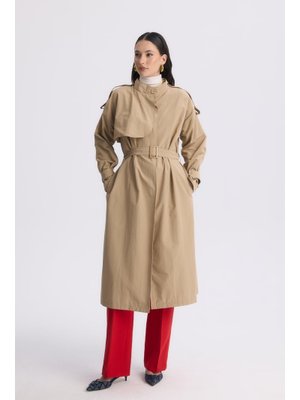 Bej Arby Kemerli Trençkot