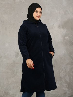 Uzun Polar Hırka Kışlık Lacivert Uzun Polar Hırka Kışlık Lacivert