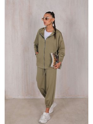 Haki Fermuarlı Oysho Takım