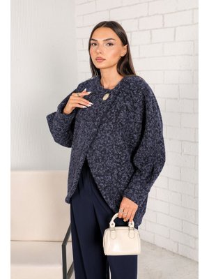 Lacivert Yünlü Kaban