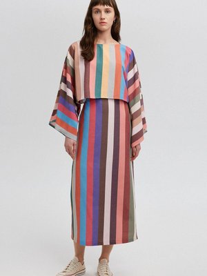 Keten Karışımlı Bluz Etek Takım