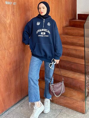 Yarım Fermuarlı Los Angeles Sweat