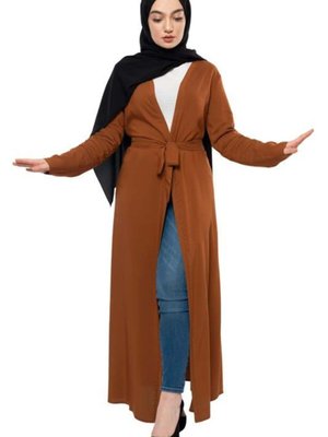 Kuşaklı Mevsimlik Abaya Tütün