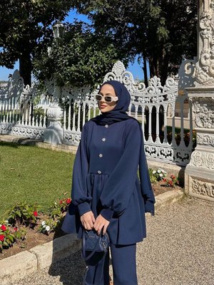 Özel Taşlı Scuba Takım Lacivert