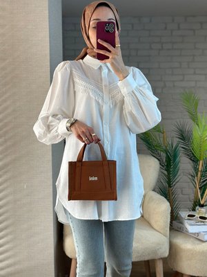 Balon Kol Gömlek Beyaz