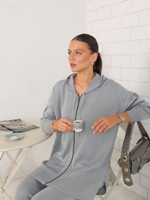 Gri Simli Merserize Triko Takım Gri Simli Merserize Triko Takım