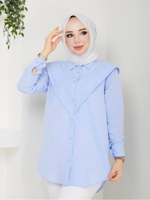 Bebe Mavi Önu Arkası V Tunik