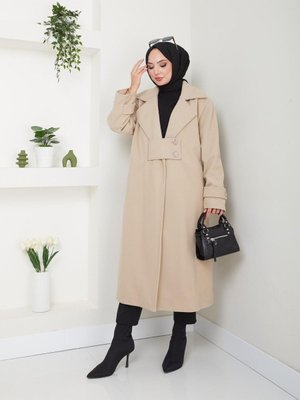 Düğme Detaylı Kaşe Kaban Ck Düğme Detaylı Kaşe Kaban Ck