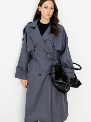 Premium Kruvaze Antrasit Trençkot