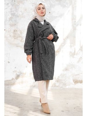 Antrasit Esilay Kuşaklı Oversize Kap