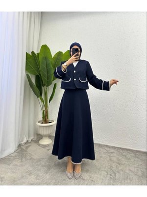 Nakış Detaylı Ceket Etek Takımı