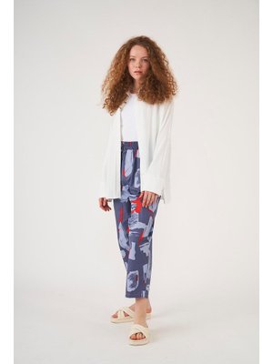 İndigo Desenli Pantolon